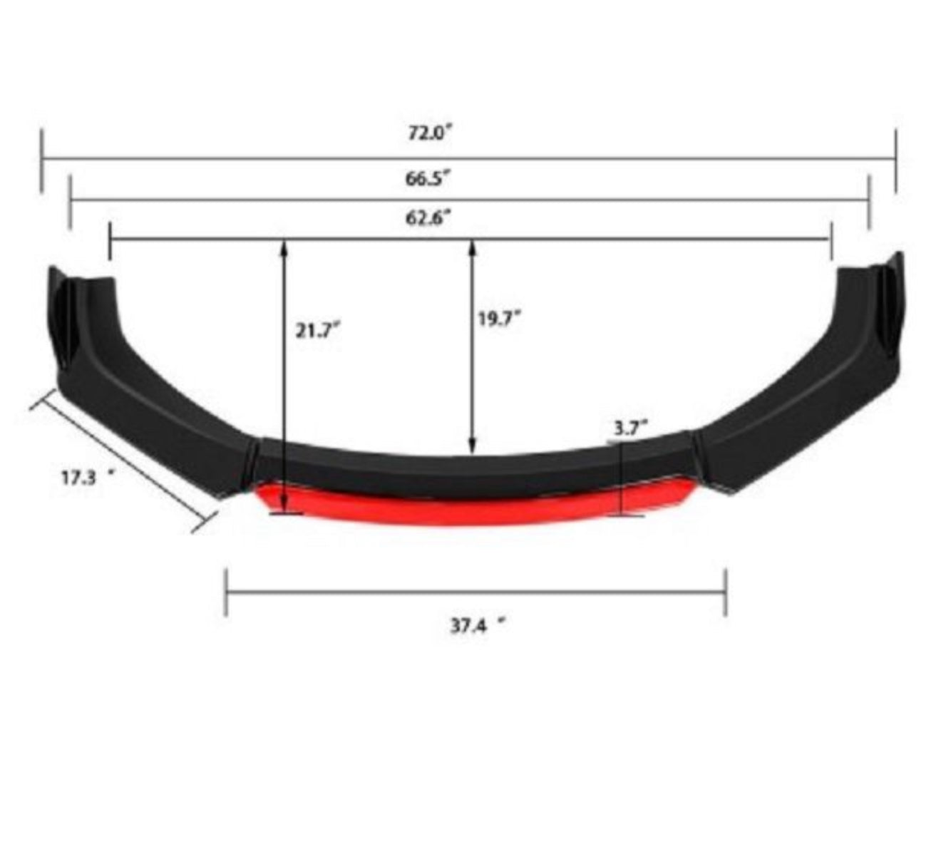 Universal Car Front Bumper Lip Flat Under Panel Splitter Spoiler Diffuser